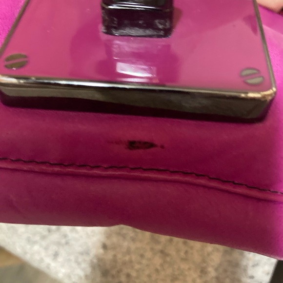 Betsey Johnson Fuchsia Leather Clutch - Picture 6 of 6